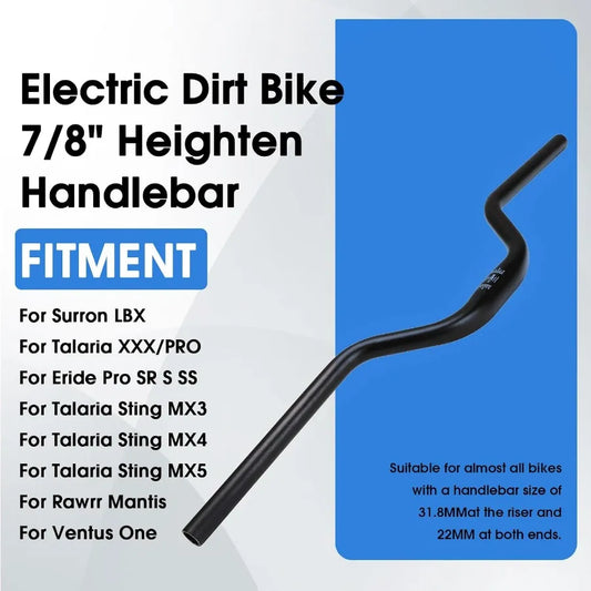 Motorcycle Heighten Handlebar 7/8" 22Mm Handle Bar 4MM Thickness CNC for Surron Sur Ron LBX Talaria Sting MX3/R MX4 Talaria XXX