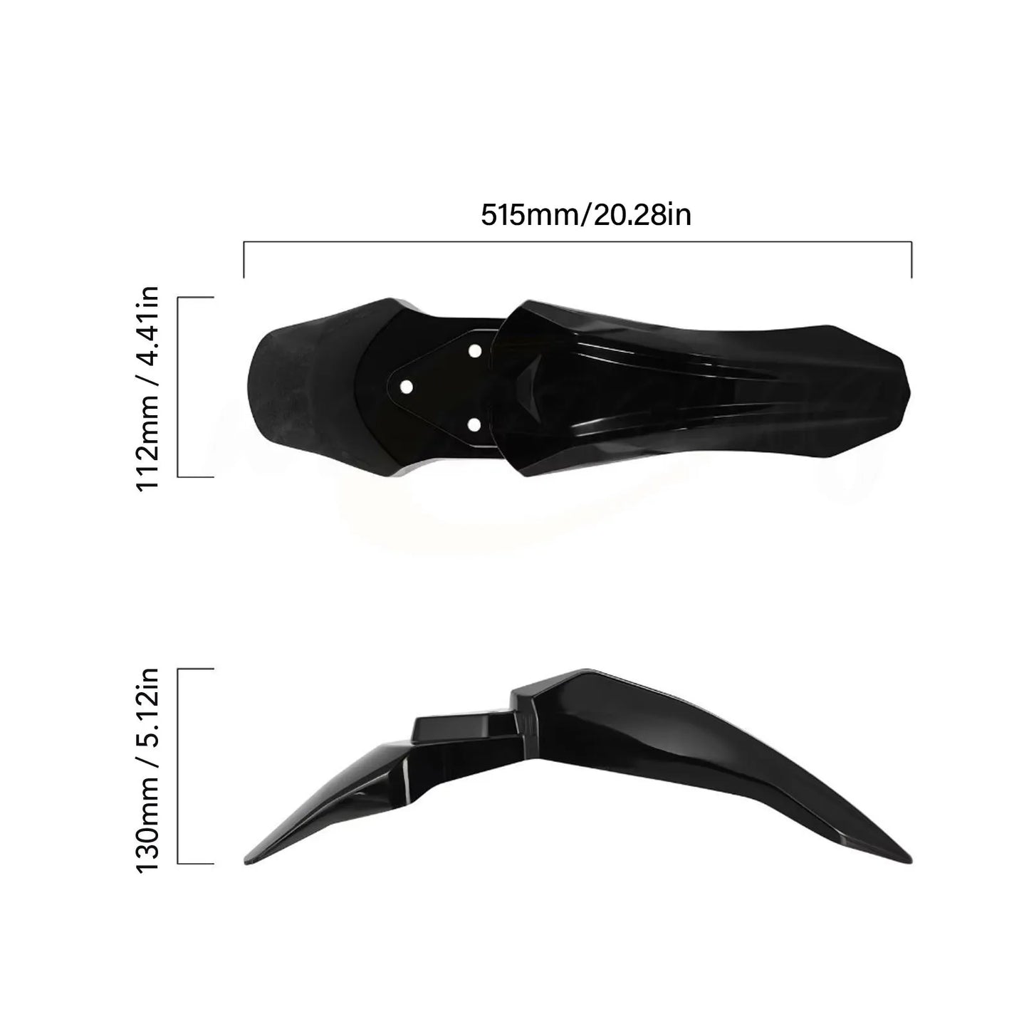 Motorcycle Front Mudguard Glossy Black Prevent Splashing Replacement for Talaria Sting X3 MX3 MX4