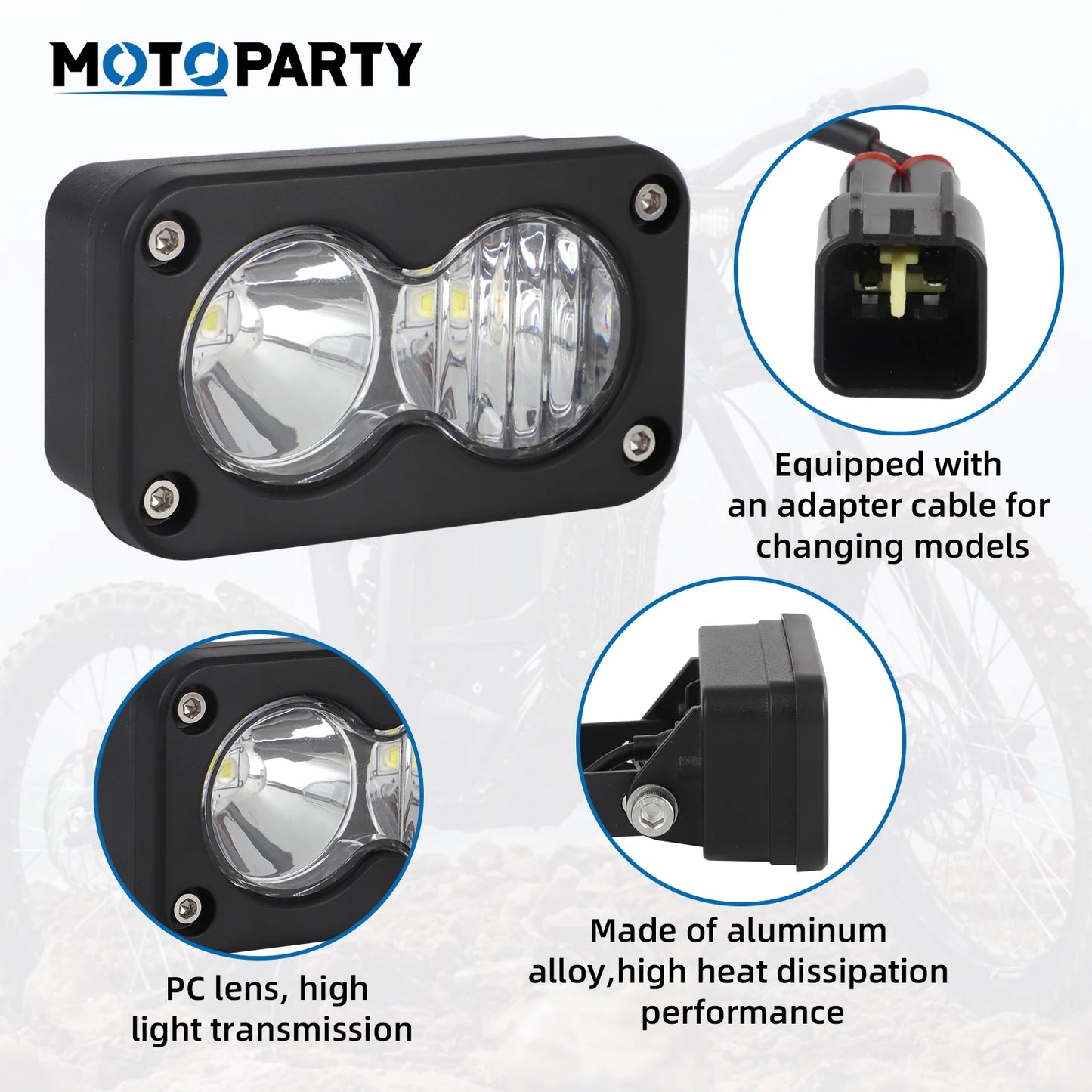 Floodlight Headlight Kit for Sur Ron Talaria Sting R MX4 PC Lens Motorcycle Light Bar Headlamp Waterproof