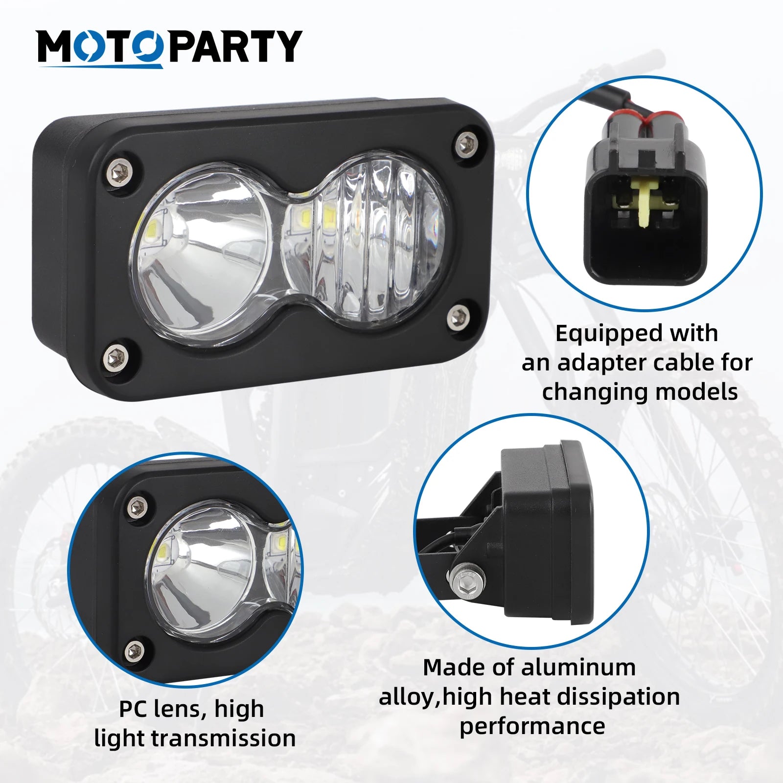 Floodlight Headlight Kit for Sur Ron Talaria Sting R MX4 PC Lens Motorcycle Light Bar Headlamp Waterproof