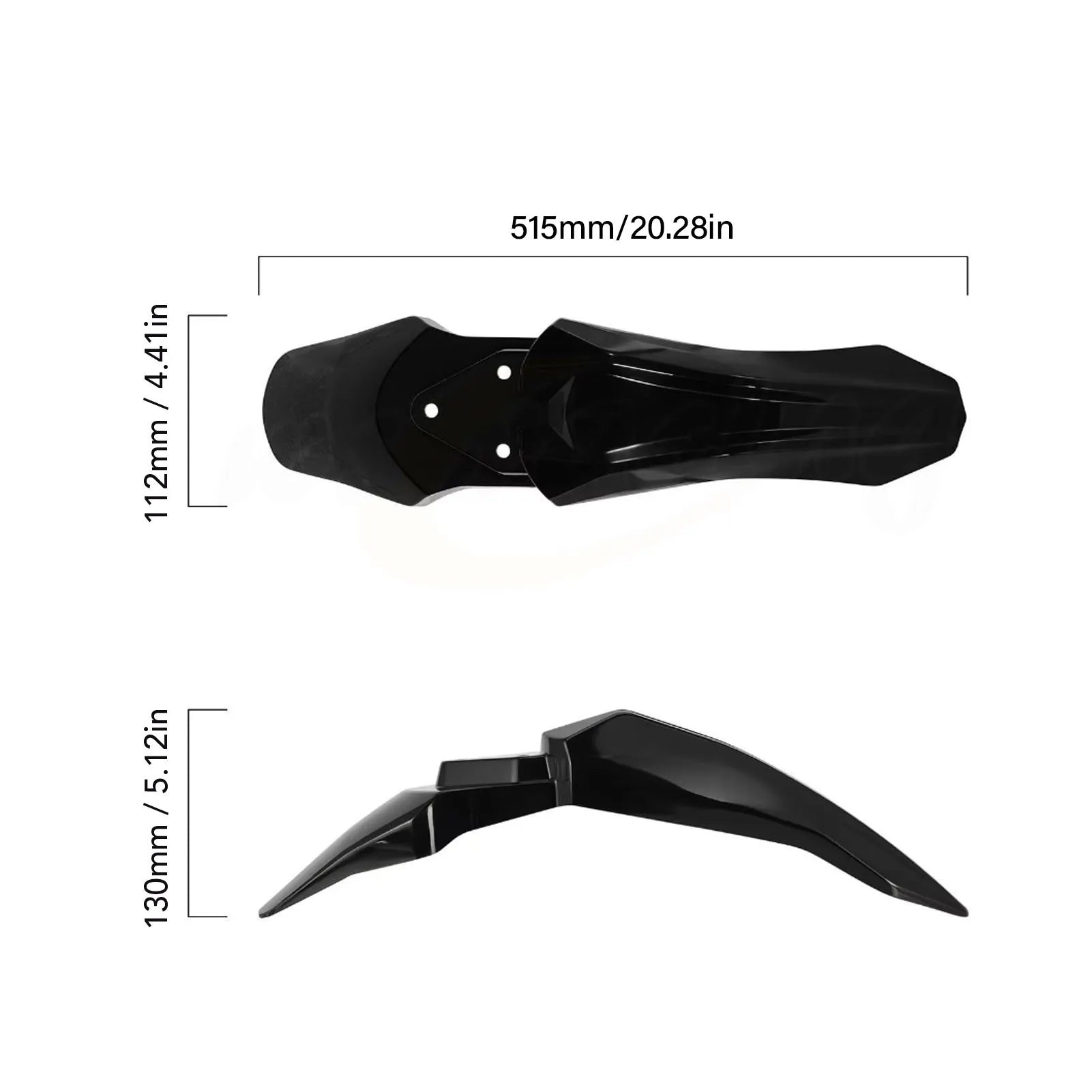 Motorcycle Front Mudguard Glossy Black Prevent Splashing Replacement for Talaria Sting X3 MX3 MX4