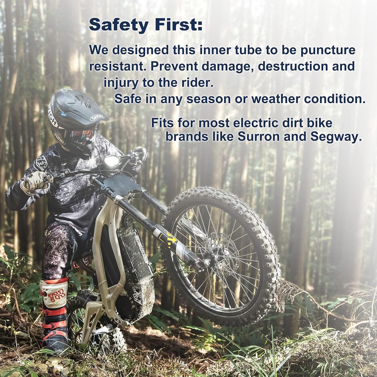 70/100-19 (2.75/3.00-19, 80/100-19) 19" Heavy Duty E-Bike Electric Dirt Bike Inner Tube - 2 Mm Thickness-Tr4 Valve- Fits Most 3.00-19 MX Tires, Surron Lightbee X, Ultrabee, Talaria, Eridepro